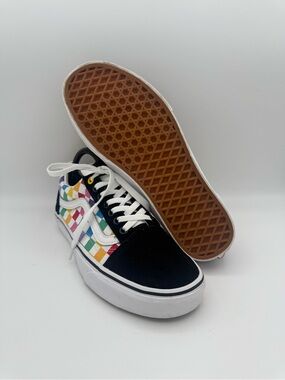 UNISEX Vans Old Skool Rainbow Checkerboard Skater Streetwear Shoes Size 7.5M 9W